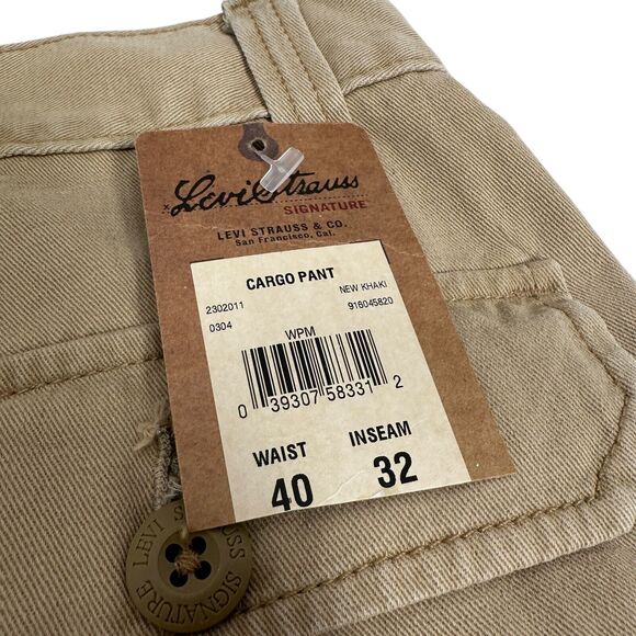 Vintage Levi's Cargo Pants Men’s 40 x 32 Khaki Beige Loose Skater Y2K 2004 New - Picture 5 of 11